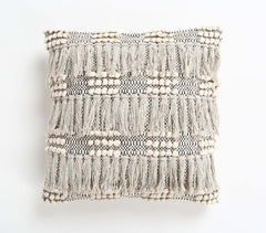 Tufted & Fringed Cotton cushion cover 1