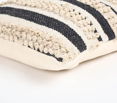Tufted & Striped Cotton cushion cover  Q1