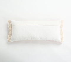Handwoven Lumbar Cushion Cover with Fringes