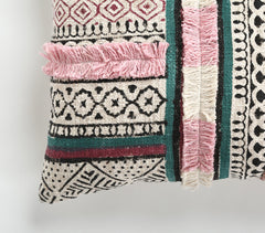 Geometric Pattern Textured Cotton Cushion Cover