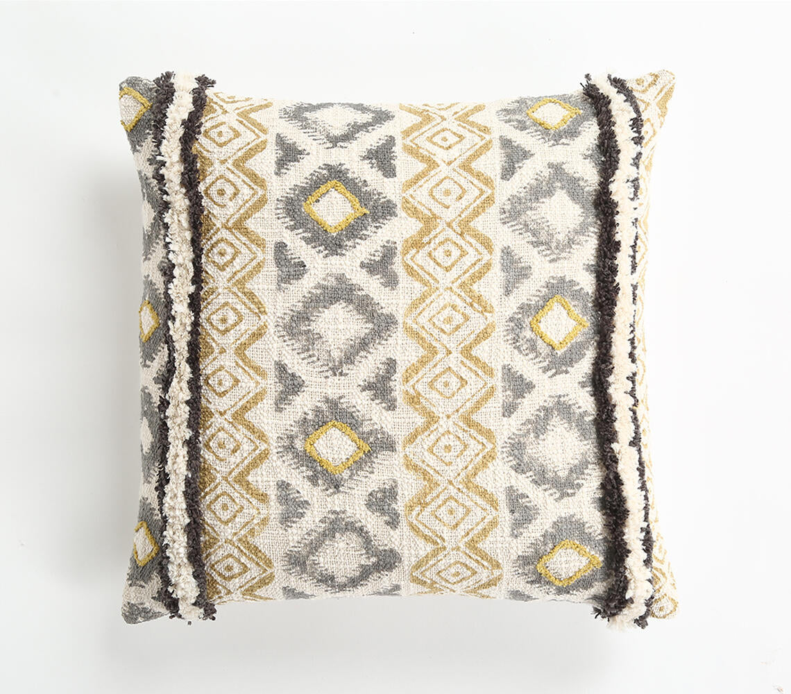 Textured Diamond Pattern Cotton Cushion Cover