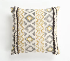 Textured Diamond Pattern Cotton Cushion Cover