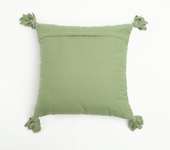 Striped Wool & Cotton Tasseled Cushion Cover