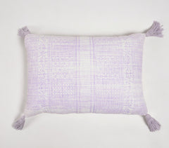 Pastel Lilac Lumbar Cushion Cover With Tassels