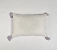 Pastel Lilac Lumbar Cushion Cover With Tassels