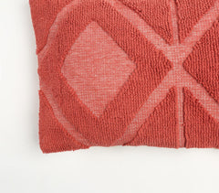 Red Diamond Tufted Lumbar Cushion Cover