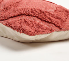 Red Diamond Tufted Lumbar Cushion Cover