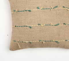 Abstract Threadwork Jute Cushion Cover