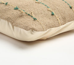 Abstract Threadwork Jute Cushion Cover