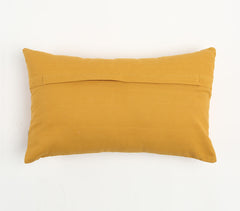 Solid Yellow Cotton Cushion Cover Q1