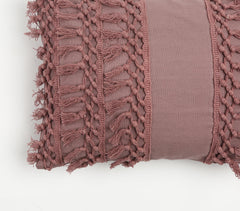 Dusty Pink Tasseled Cushion Cover