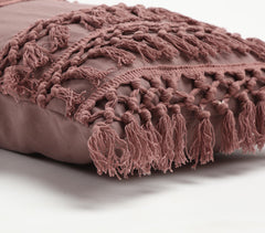 Dusty Pink Tasseled Cushion Cover