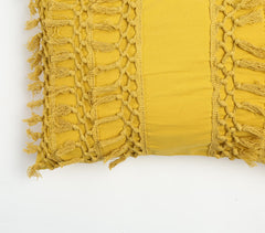 Tasseled Yellow Cushion Cover