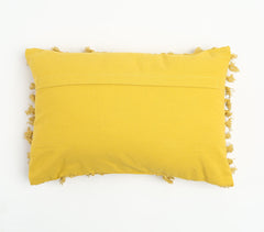Tasseled Yellow Cushion Cover