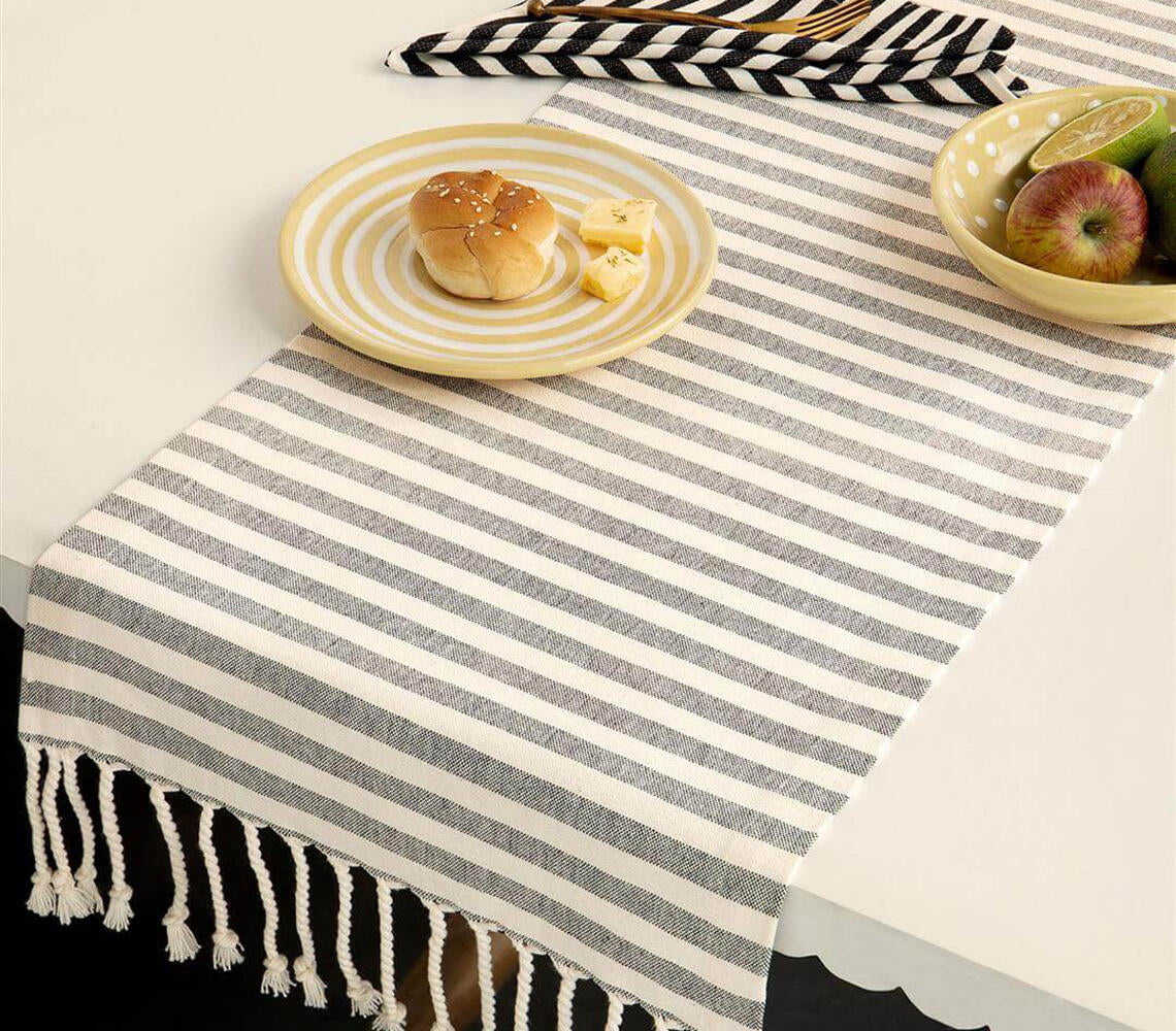 Handmade Cotton Classic Stripes Table Runner