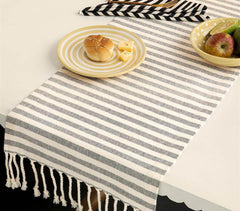 Handmade Cotton Classic Stripes Table Runner