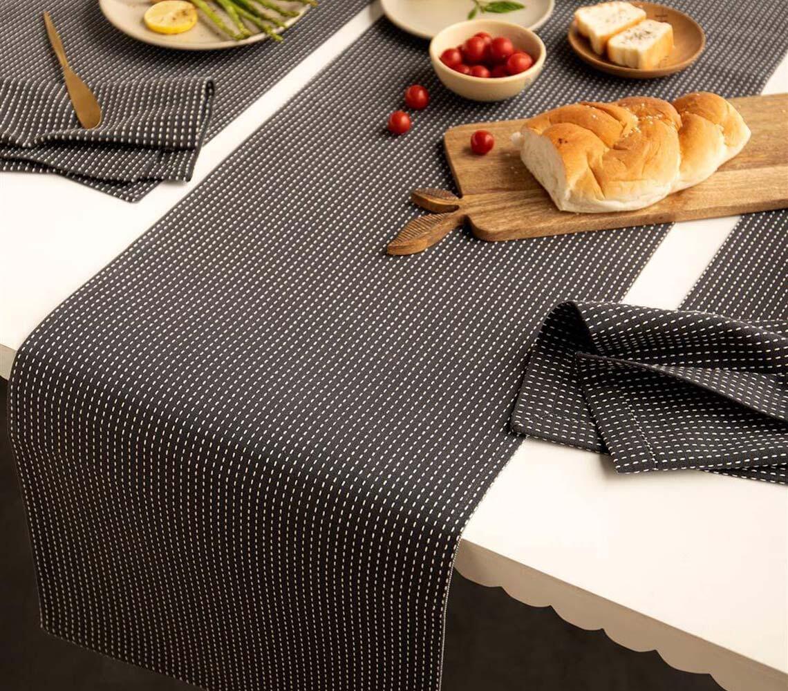 Handmade Cotton Pinstriped Table Runner