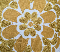 Beaded Flower Design Cushion Cover