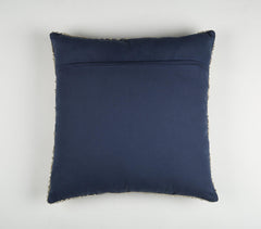 Abstract Textured Blue Cotton Cushion Cover