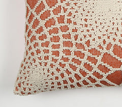 Abstract Textured Orange Cotton Cushion Cover