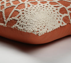 Abstract Textured Orange Cotton Cushion Cover