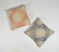 Abstract Textured Orange Cotton Cushion Cover