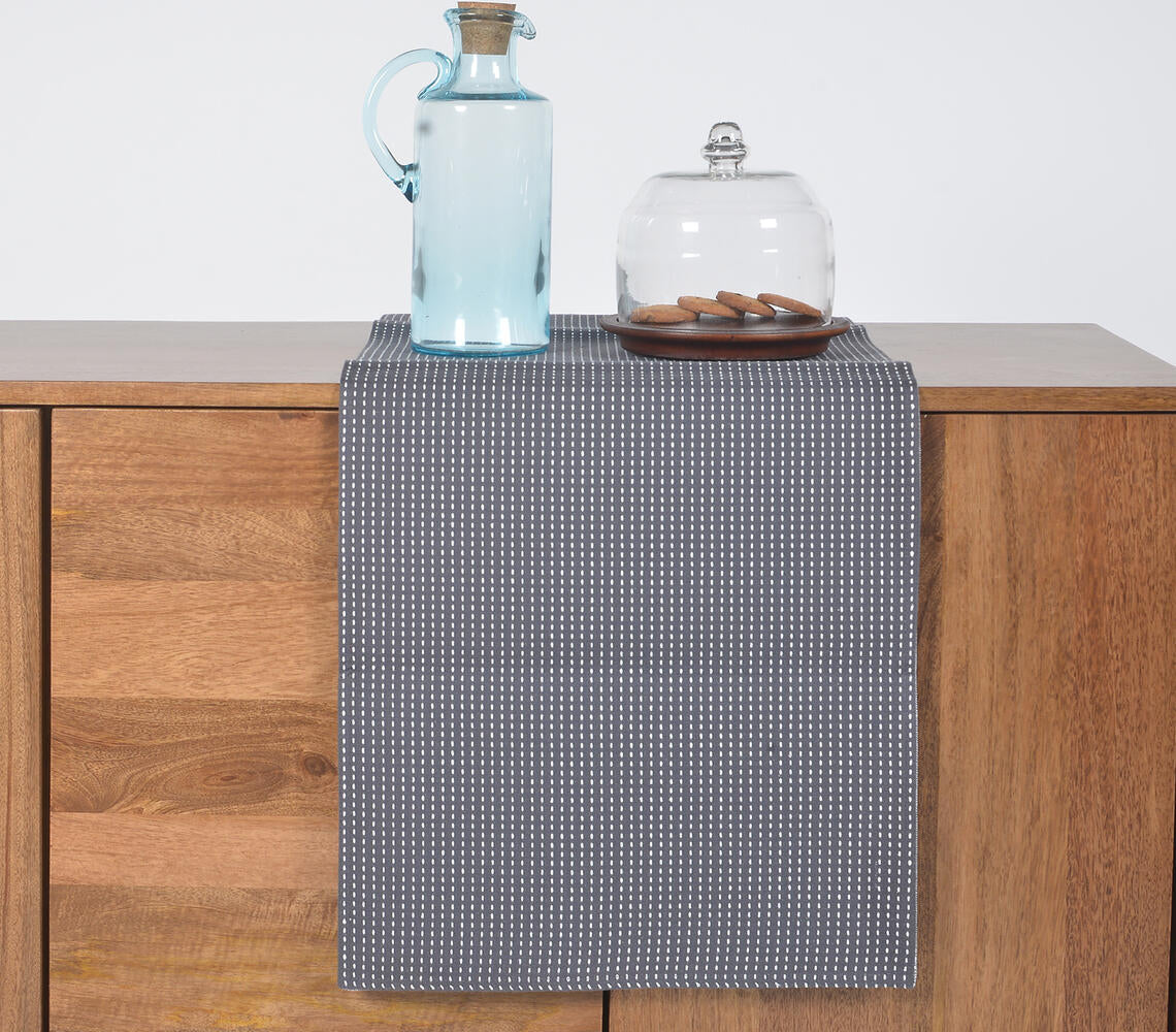 Handmade Pinstriped Cotton Table Runner