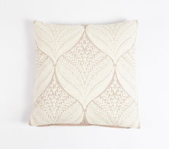 Embroidered Cotton Ivory Cushion Cover