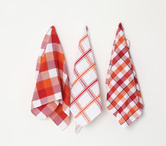 Flaming Checks Kitchen Towels (set of 3)
