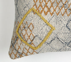 Block Printed & Embellished Lumbar Cushion cover