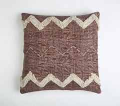 Block Printed Tufted Cotton Cushion cover