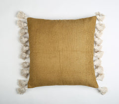 Tasseled Tan Cushion cover
