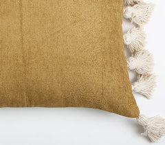 Tasseled Tan Cushion cover
