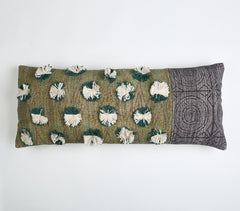 Block Printed & Tufted Lumbar Cushion cover