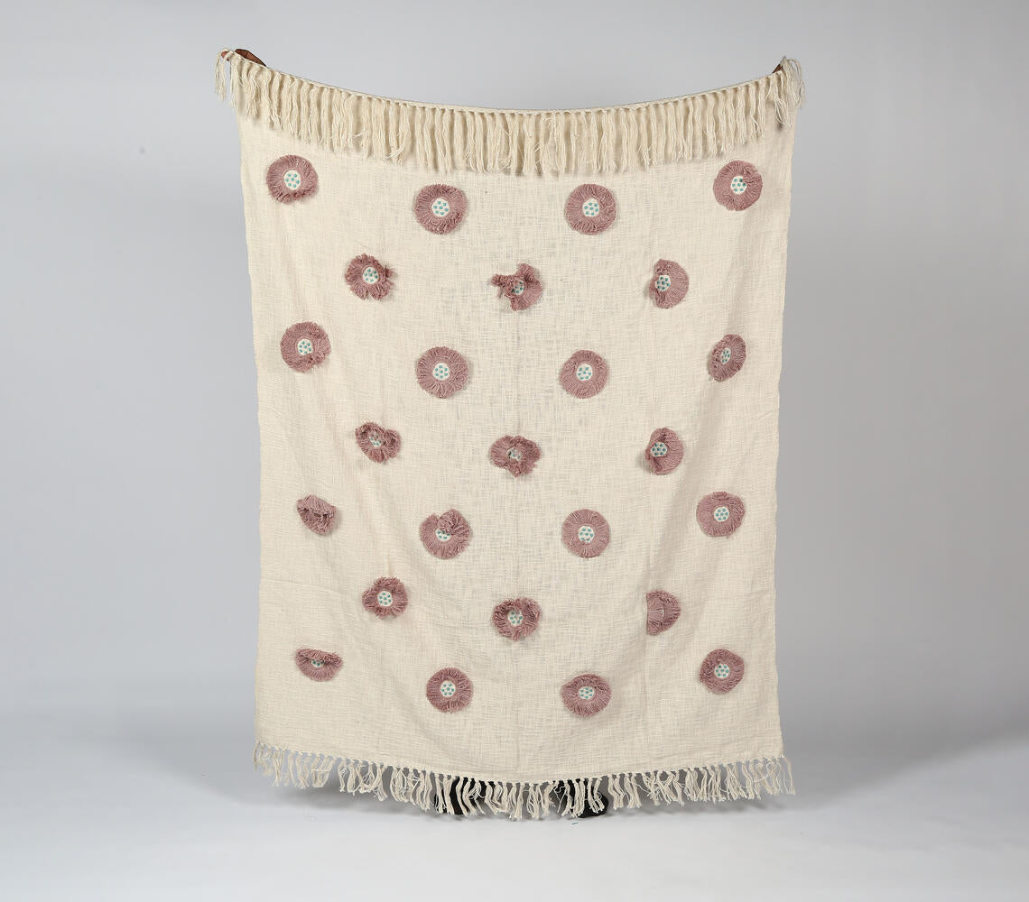 Pastel Flower Tufted Throw