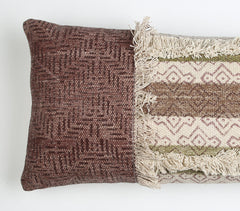 Block Printed & tufted Lumbar Cushion cover