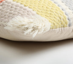 Pastel Handloom Cushion cover with Wool Accents