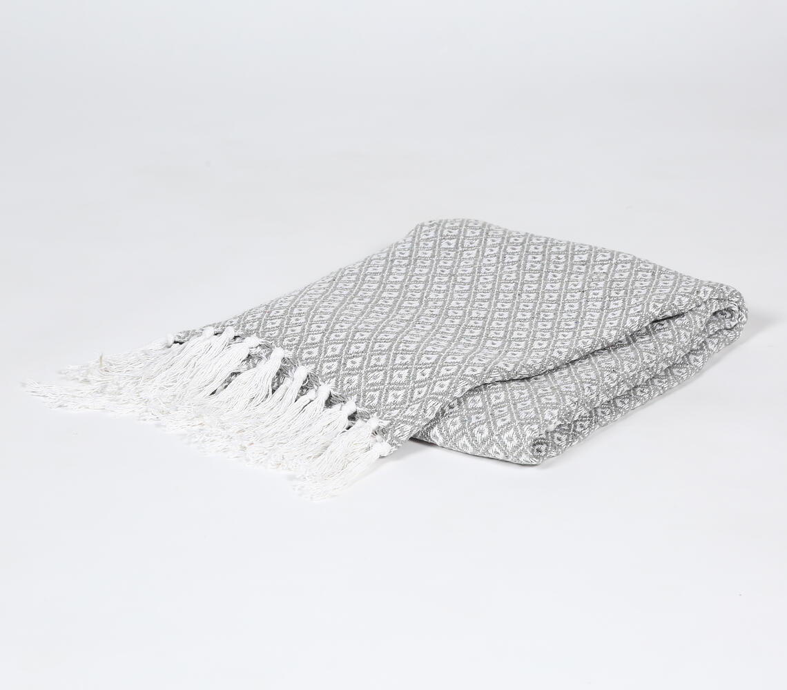 Handloom Diamond Smokey throw