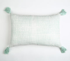 Mint Tasseled Lumbar Cushion cover