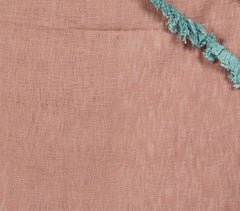 Handwoven Dusty Pink Throw with Teal Accents