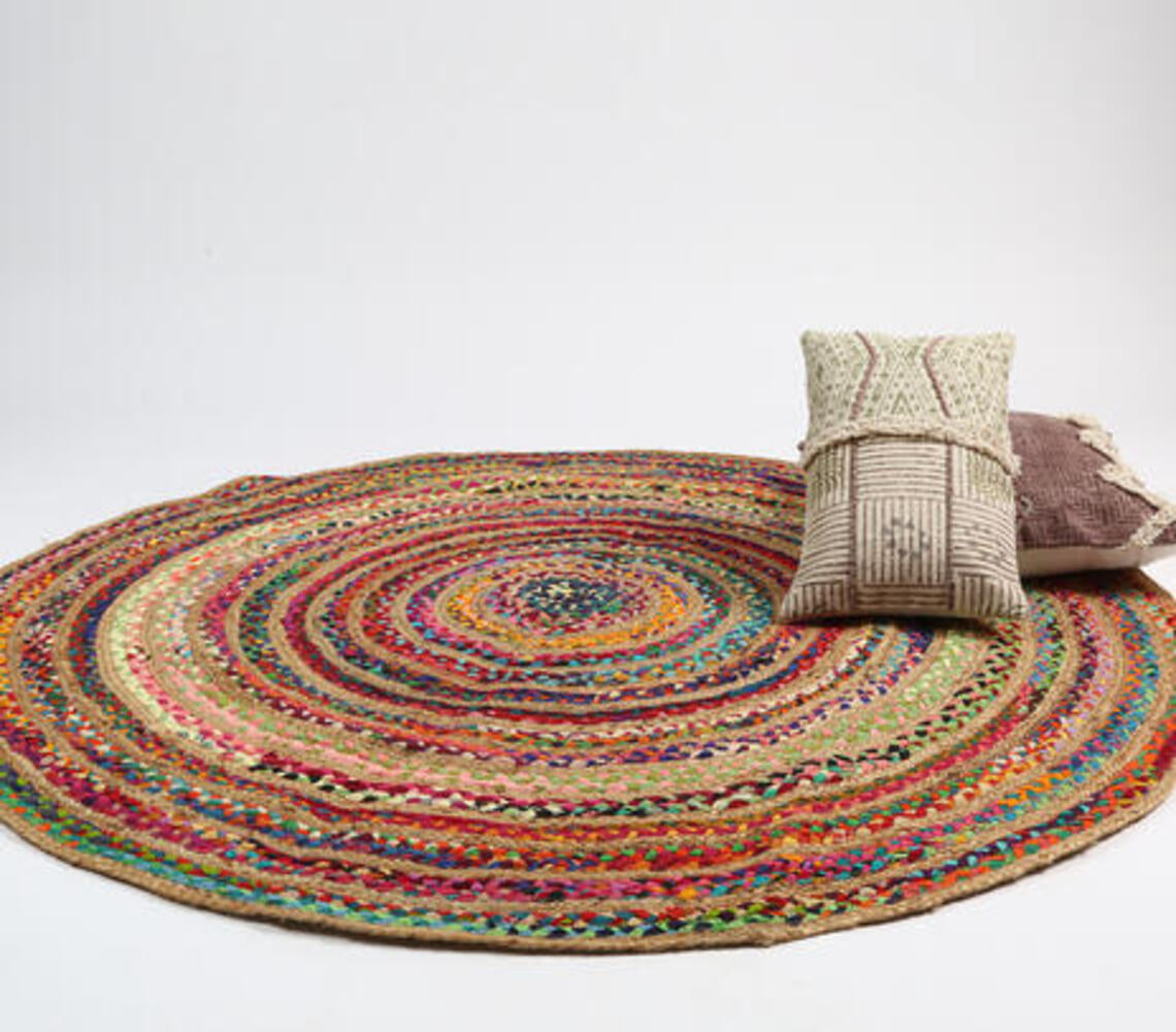 Upcycled Cotton & Jute Braided Rug