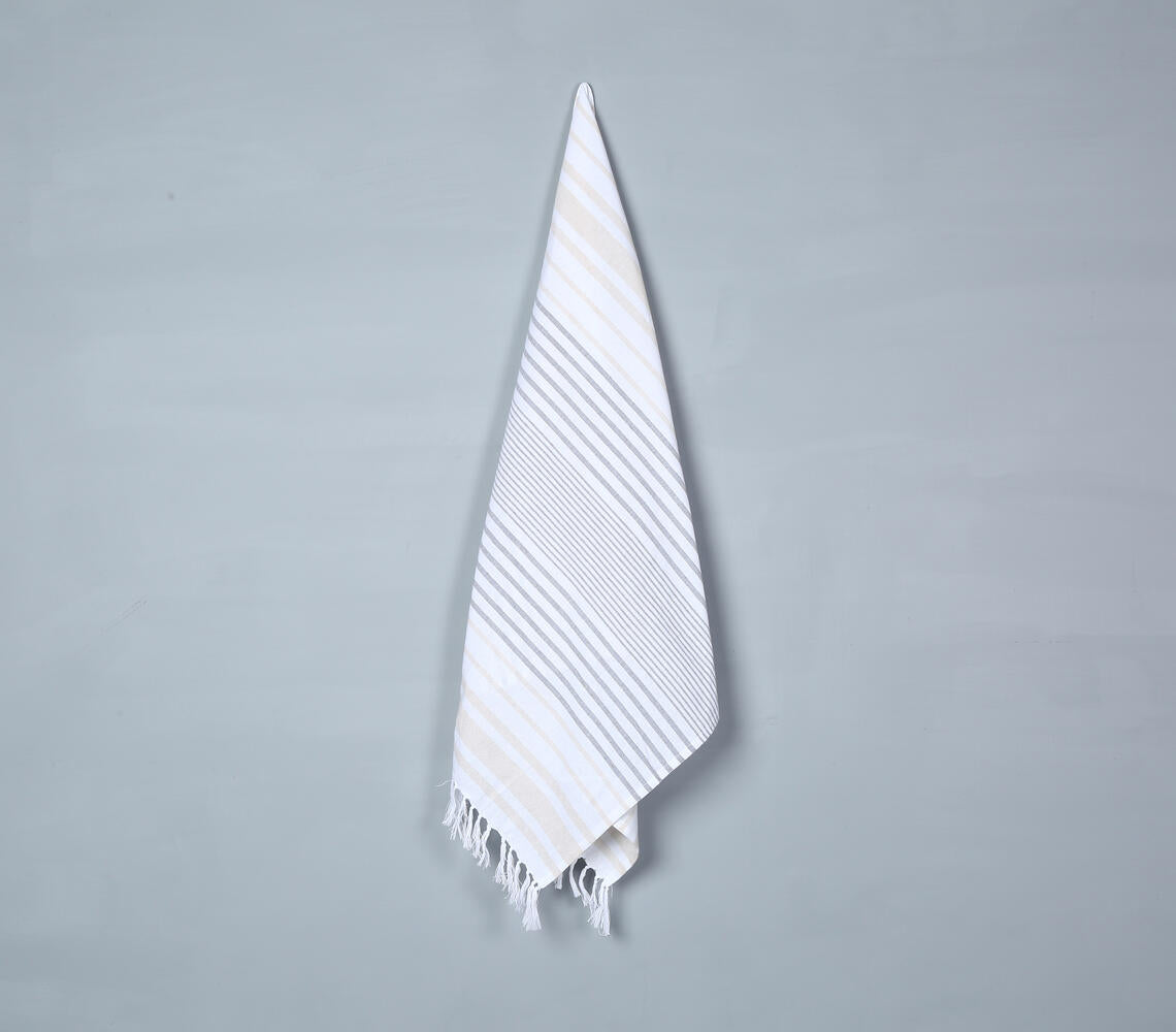 Handwoven Striped Cotton Bath Towel-Q2