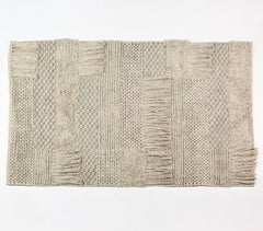 Neutral Woven rug with Tufts & Tassels