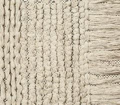 Neutral Woven rug with Tufts & Tassels