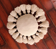 Handwoven Fluffy Tasseled Misty Cushion cover
