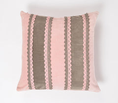 Striped & Stitched Patchwork Cushion Cover