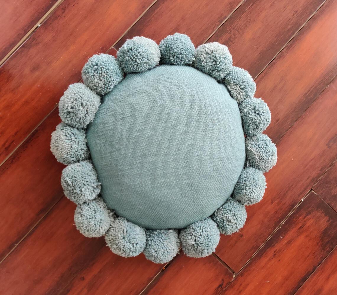 Handwoven Fluffy Tasseled Sky Cushion cover