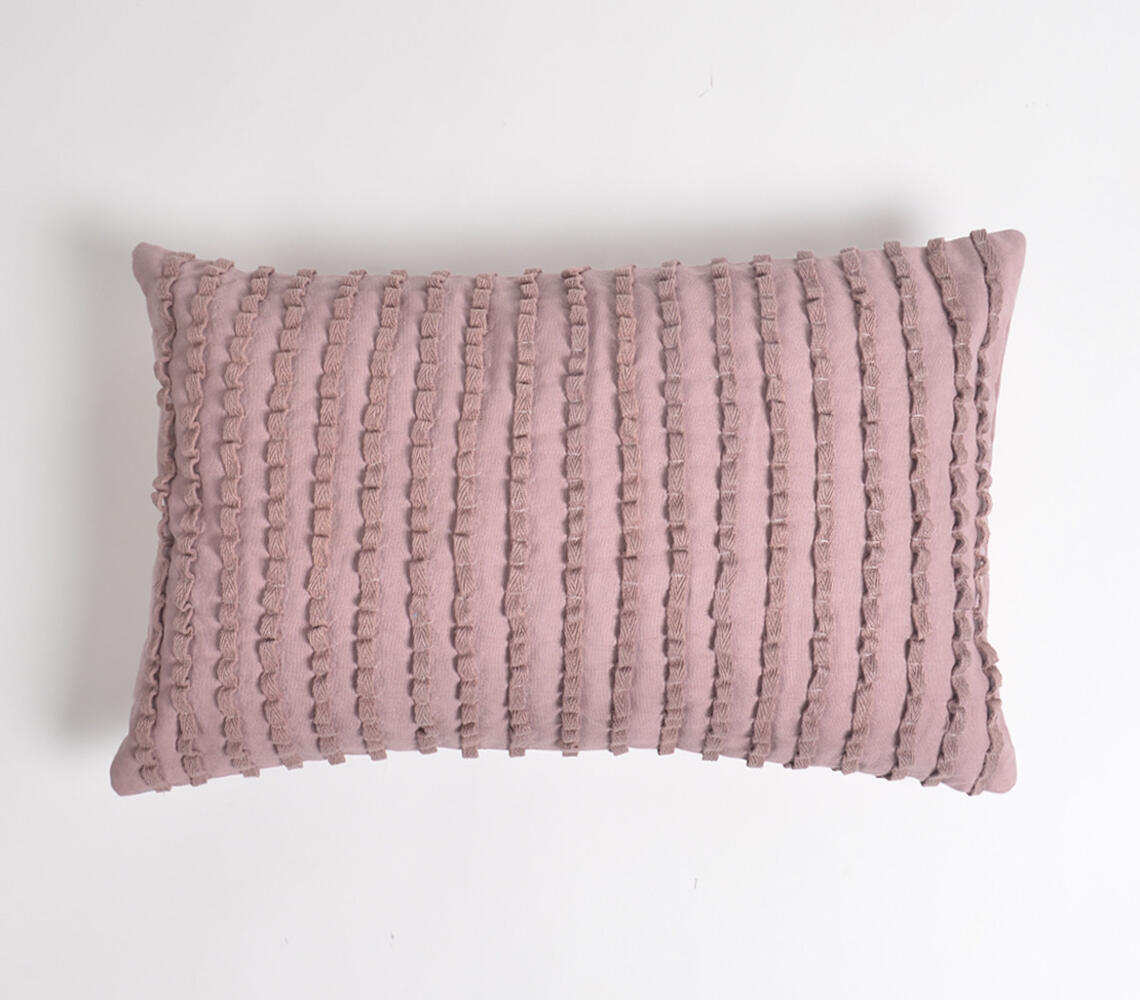 Embellished Mauve Lumbar Cushion Cover