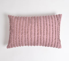 Embellished Mauve Lumbar Cushion Cover