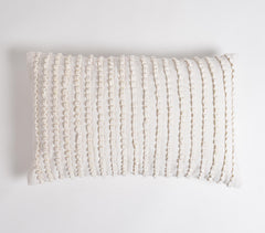 Embellished Ivory Lumbar Cushion Cover